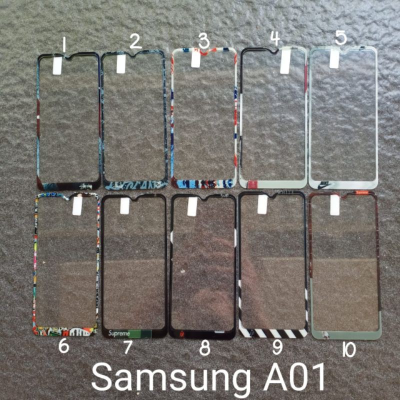 Tempered glass Samsung A01 motif gambar karakter anti gores kaca screen guard