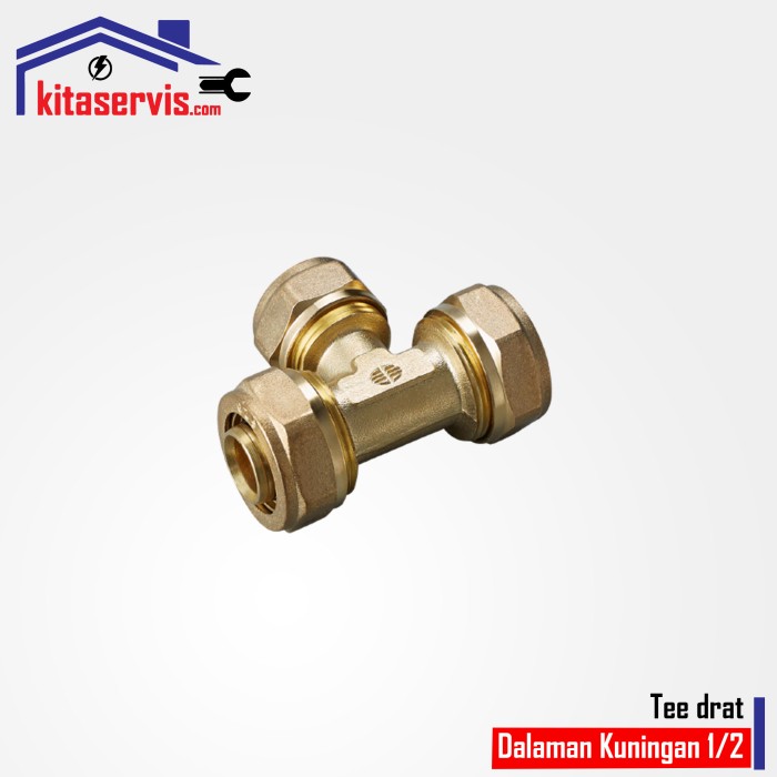 Promo sambungan Kuningan Tee 1/2" inch Pipa Air Panas Berkualitas