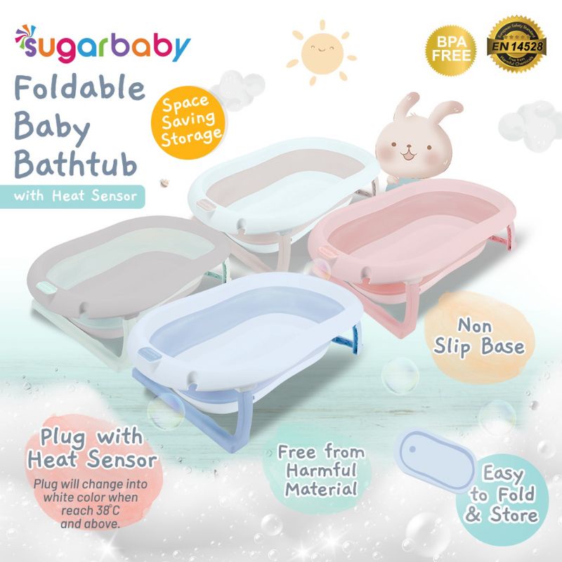 Sugar Baby Foldable Baby Bathtub with Heat Sensor F76 - F79 - Bak Mandi Bayi Anak dengan Sensor Panas