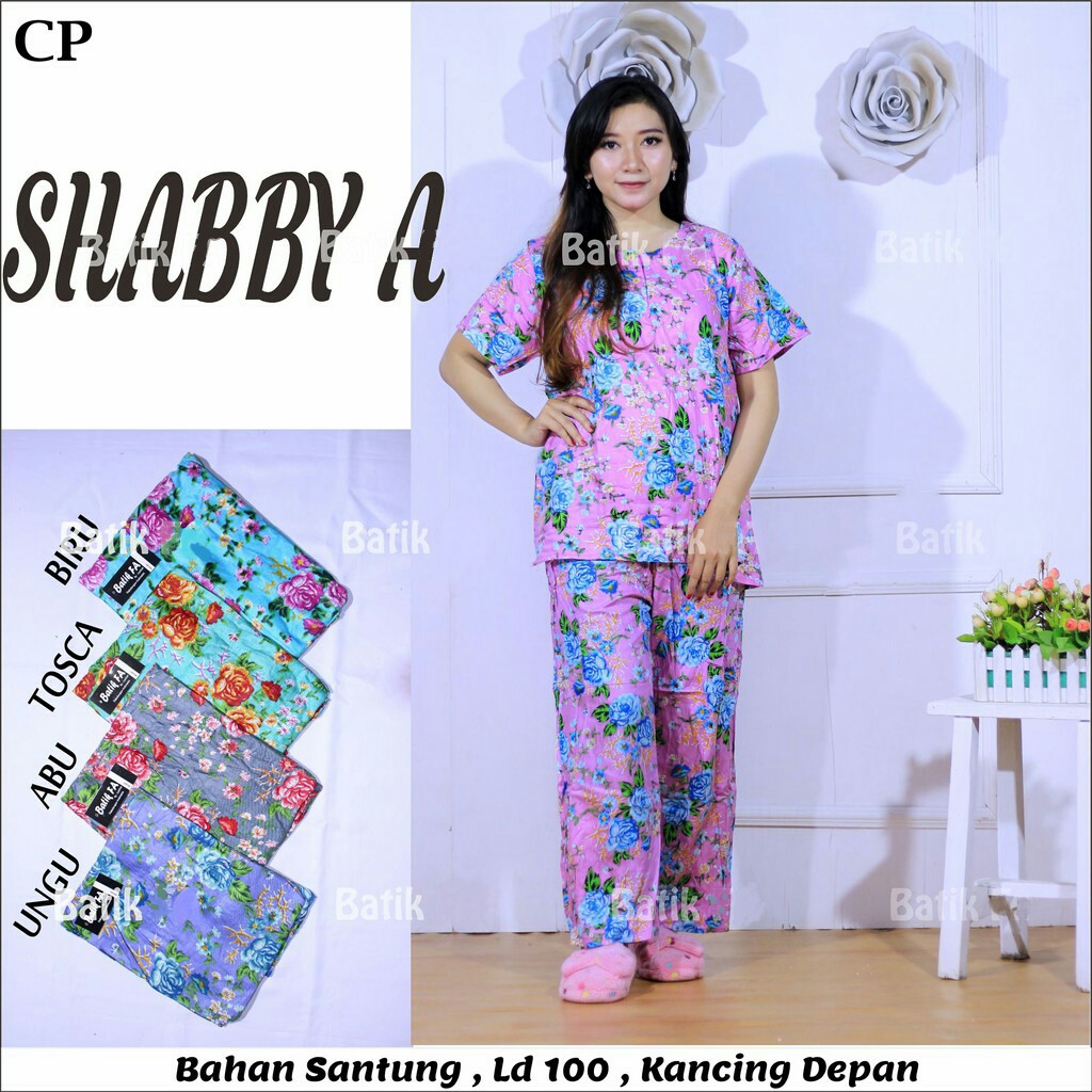 Setelan Cp Shabby Busui Kancing Depan . Daster Pekalongan id