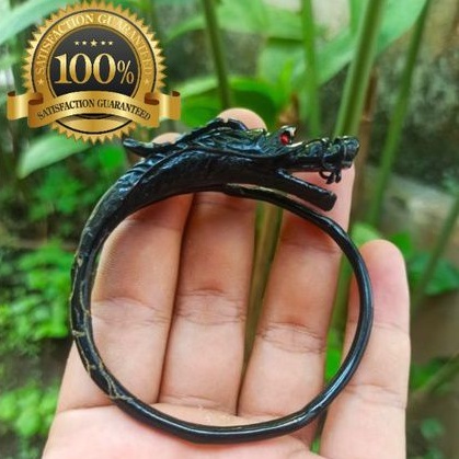 Gelang akar bahar hitam original/akar Bahar hitam asli ukir naga