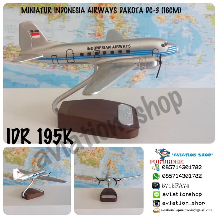 Miniatur Pesawat Garuda - Diecast Pesawat Jet - Diecast Pesawat Miniatur Pesawat Dakota Dc-3 Garuda