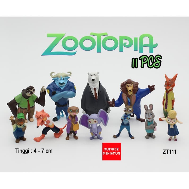 Mainan Zootopia Figure Set Karakter Zootopia isi 11 karakter