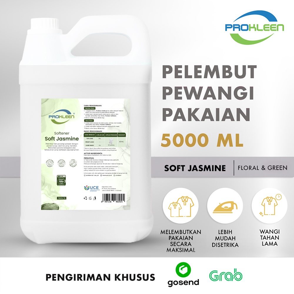 	 PROKLEEN Softener Pelembut dan Pewangi Pakaian 5L Khusus Gosend/Grab	