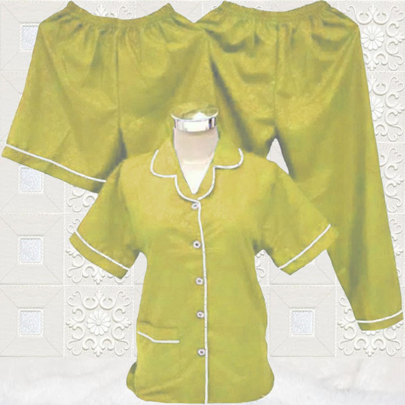 ISANNY PIYAMA SET SATEN EMBOS 3IN1 L/PIYAMA DEWAS/READY 20 WARNA-GIOK
