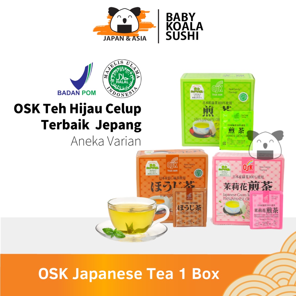 OSK Teh Hijau Jepang Green Tea Sachet 50 Pcs Halal │ Greentea Import Jepang