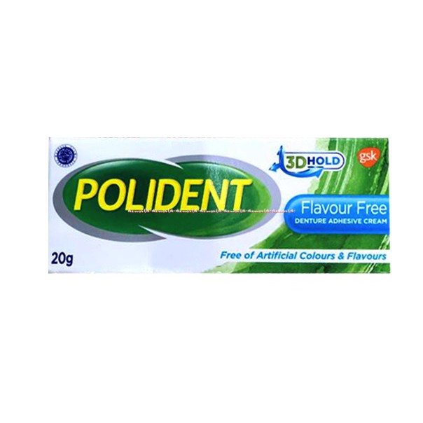 Polident Complete Comfort Adhensive 20gr Krim Lem Perkat Gigi Palsu Gigi Tiruan