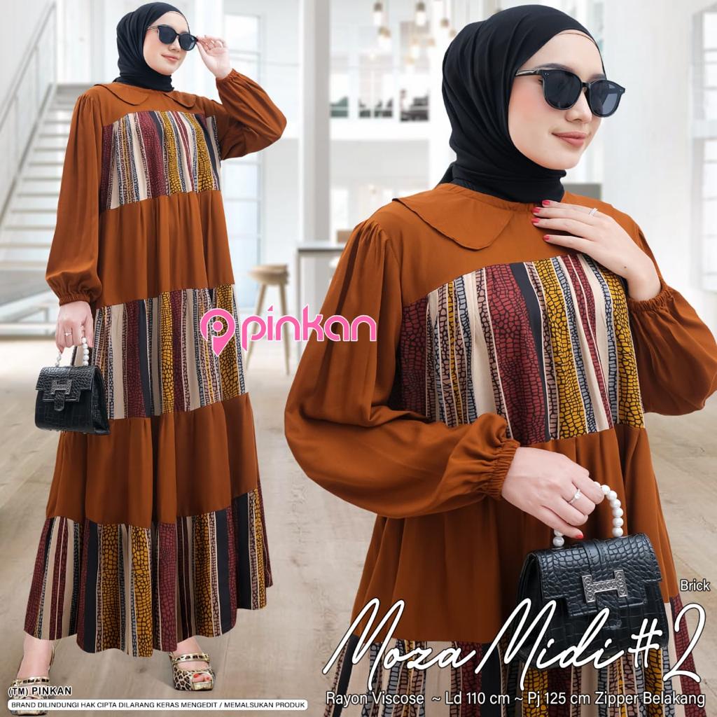 [ BAYAR DITEMPAT ] MOZA MIDI SERI 2 // PAKAIAN WANITA DEWASA BY PINKAN ORIGINAL SOLO