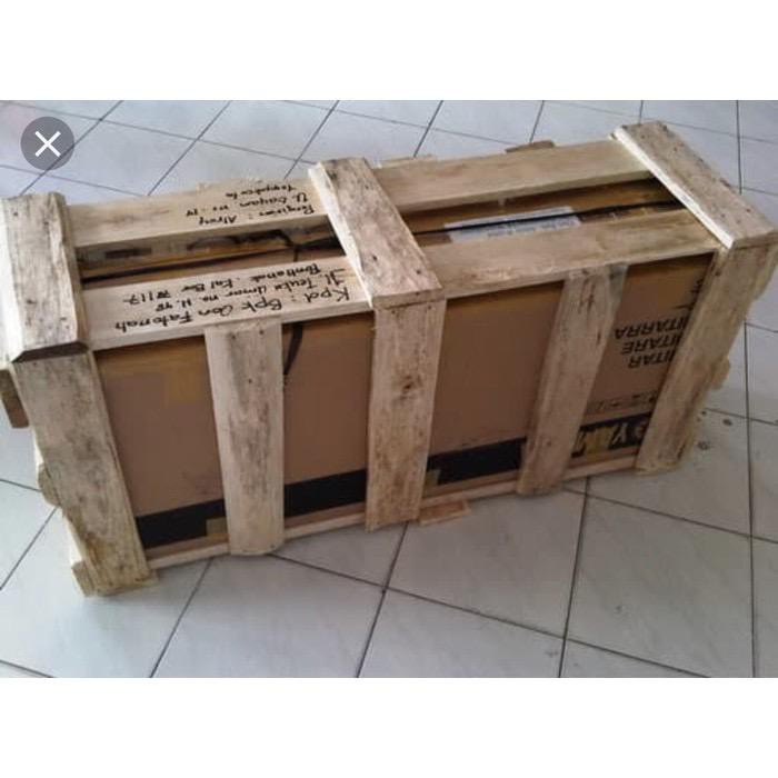 Vintage Retro Gelas Kaca Kristal Gelas Estetik Aesthetic Unik Cantik Drinking Glass motif timbul-PAKING KAYU
