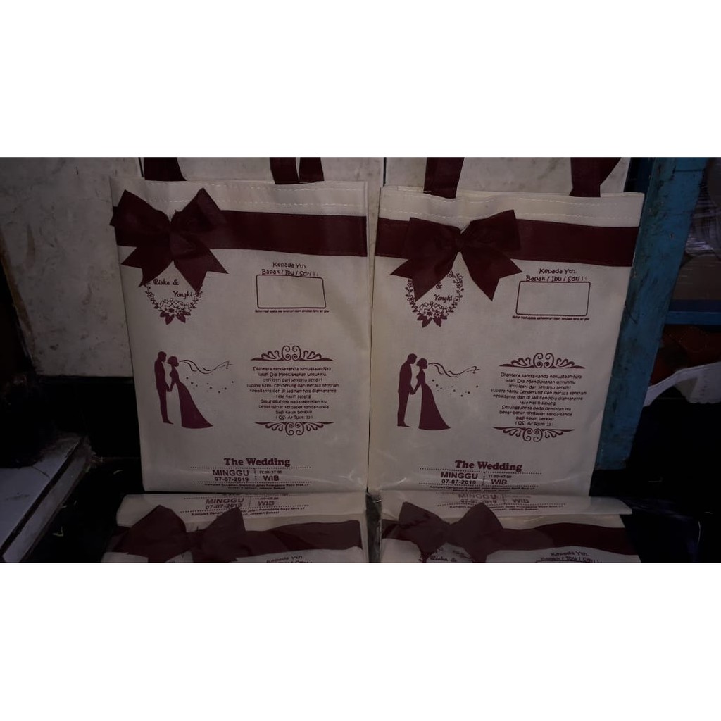 TAS UNDANGAN PERNIKAHAN FREEE SABLON / TAS UNDANGAN MURAH