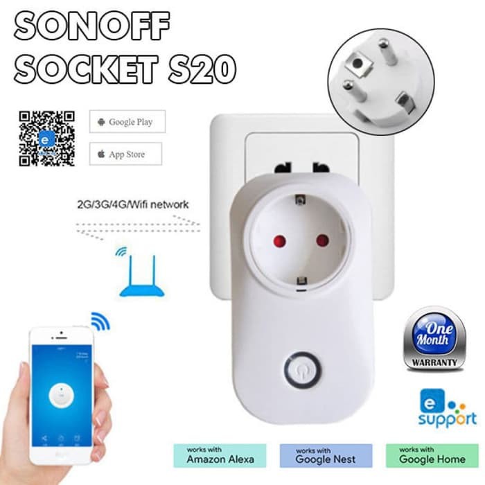 Saklar - Perlengkapan Listrik - Saklar Broco Sonoff Wireless Remote Control Timer Socket / Smart