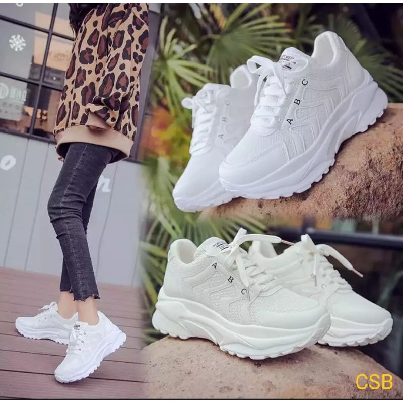 csb-Sepatu Wanita/Sneakers Tali Fashion Korea Wanwoo ABC-1