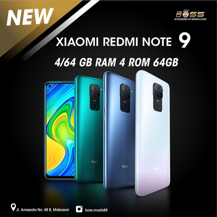 HP XIAOMI REDMI NOTE 9 4/64GB RAM 4GB ROM 64GB GARANSI RESMI