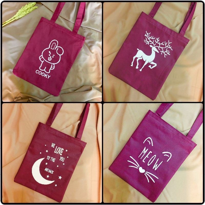Totebag Pakai Resleting bahan kanvas dinir tebal