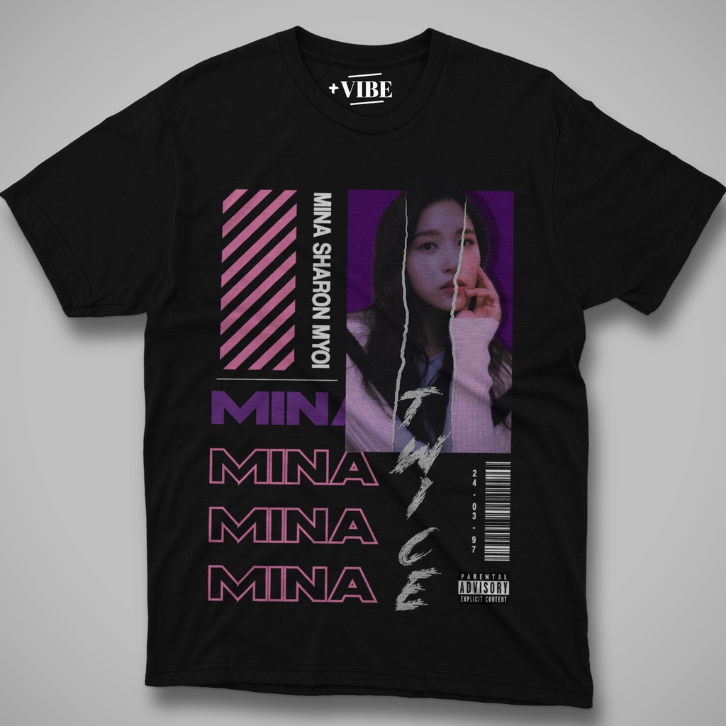 Kaos Hitam Streetwear Mina TWICE