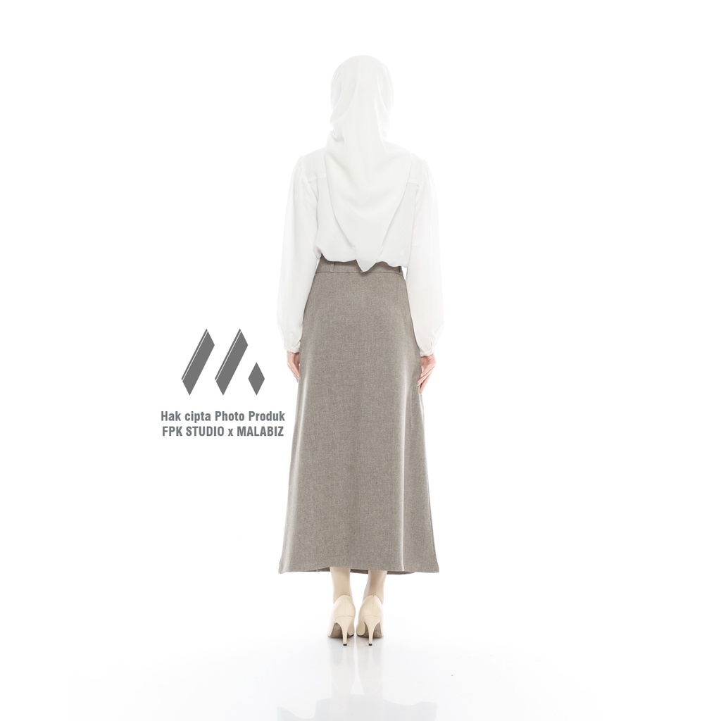 VIOLA SOFT BROWN - Rok Bahan Rok Basic Rok Formal Wanita Khusus Untuk Guru Bisnis dan Pegawai Kantor Cassual warna cokelat muda khaki krem rok basic rok dasar rok jumbo rok kerja rok biasah rok model standar rok panjang rok pengajar rok bahan