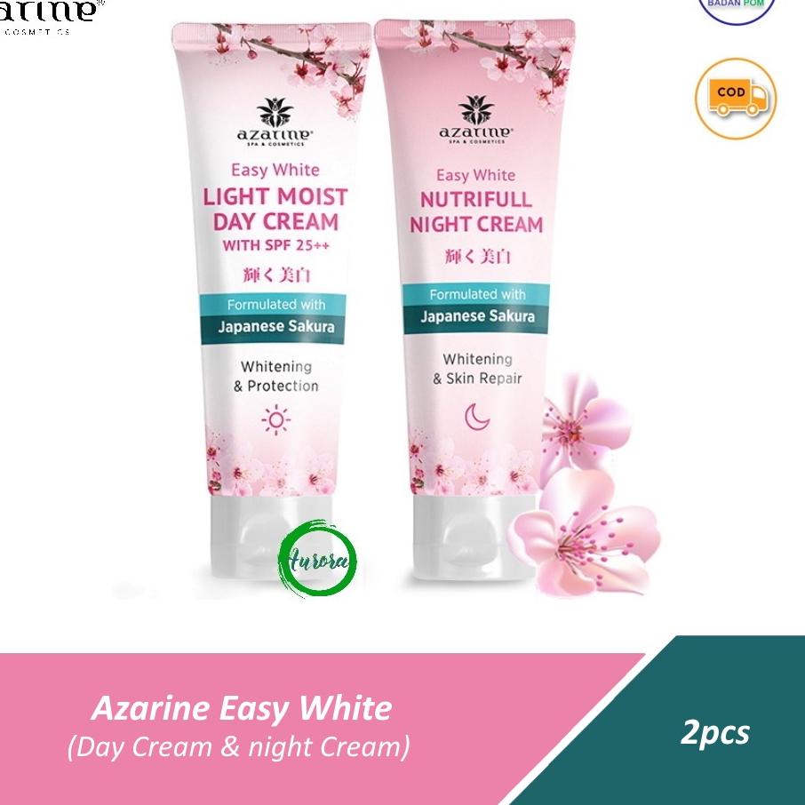 [KODE PM6jk] Paket Siang & Malam Azarine Easy White (Day Cream SPF 25 & Night Cream) - 2pcs