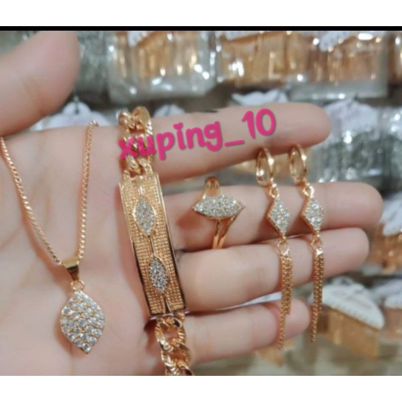 Satu set perhiasan xuping wanita aksesoris fashion S04557