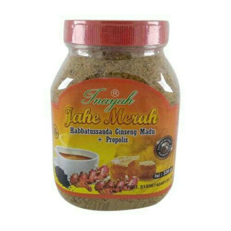 

Jahe Merah Instan Inayah Plus Habbatussauda Ginseng Madu Propolis | 330gr Toples