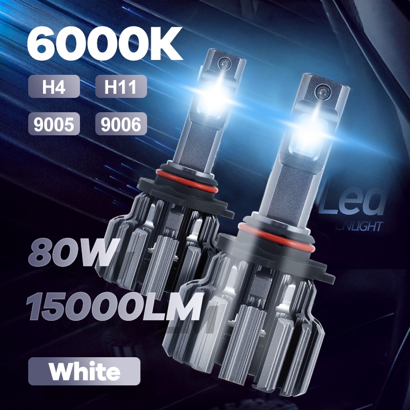 NOVSIGHT F03 H11 H4 9006 80W 6000K Car LED Light Bulbs Super Terang Sepasang Garansi 3 tahun