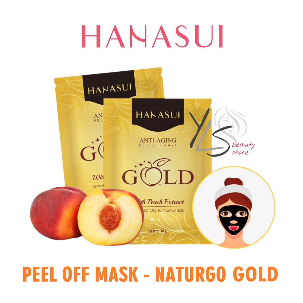 HANASUI NATURGO GOLD PEEL OFF MASK SACHET - TERDAFTAR BPOM - MASKER WAJAH HANASUI PEEL OFF - MASKER MUKA ANTI AGING