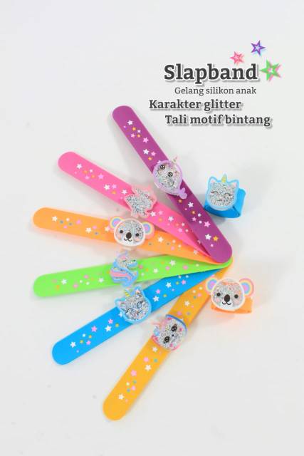 SLAPBAND GELANG ANAK UNICORN GLITTER