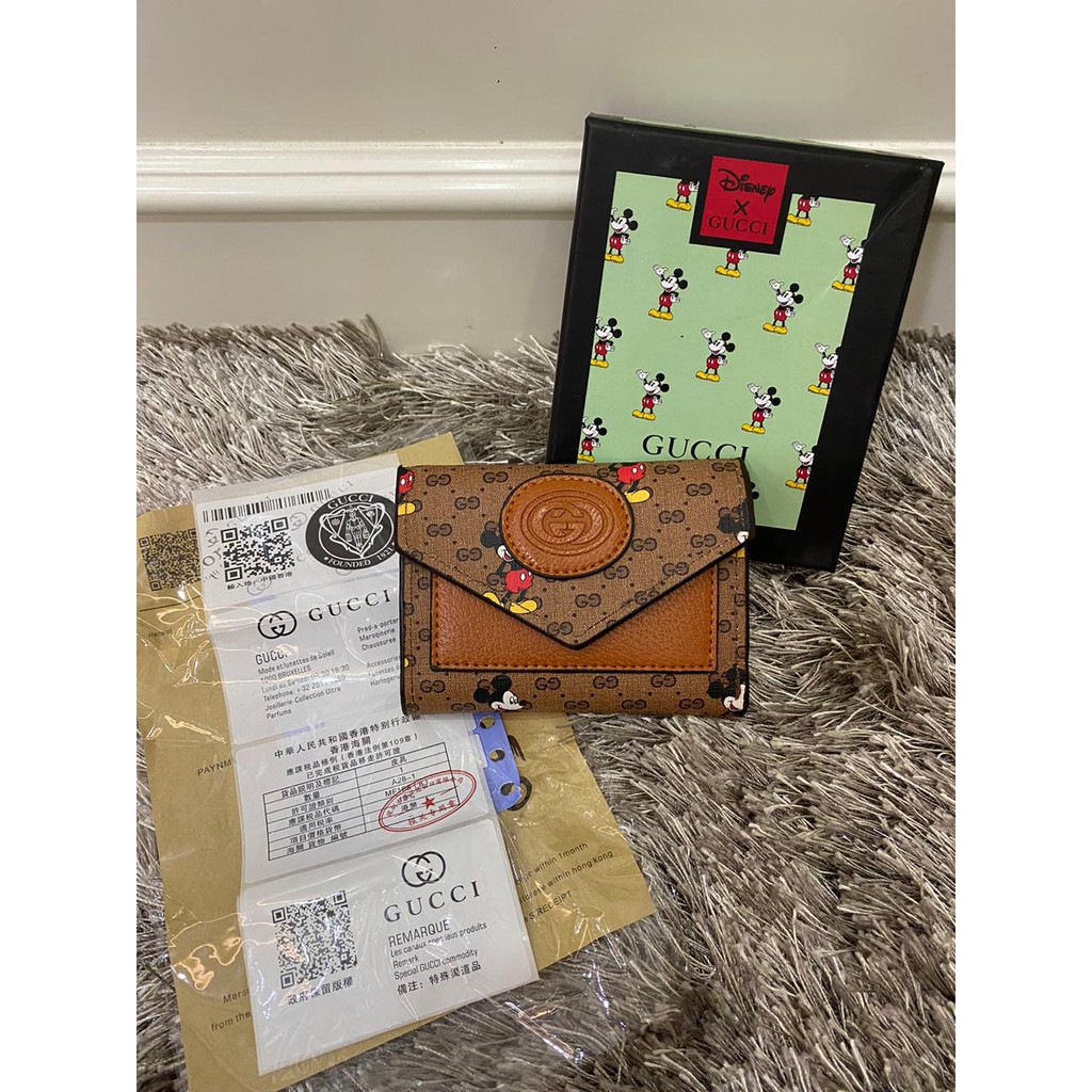 Gucci mickey short wallet lipat kode 101 free box and fakebill