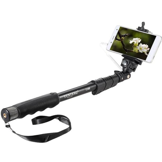 NEW TONGSIS KABEL YUNTENG YT-1188 TOMBOL/GO PRO/KAMERA/DSLR/POCKET/MONOPOD - HITAM MILENIA