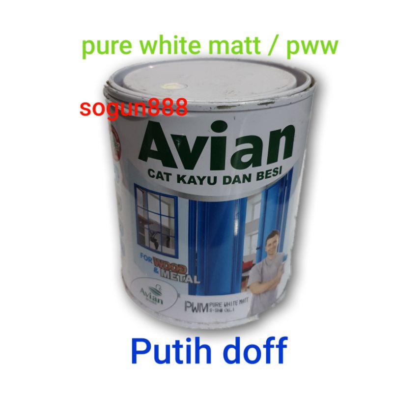 Avian cat kayu dan besi 1 kg Putih doff