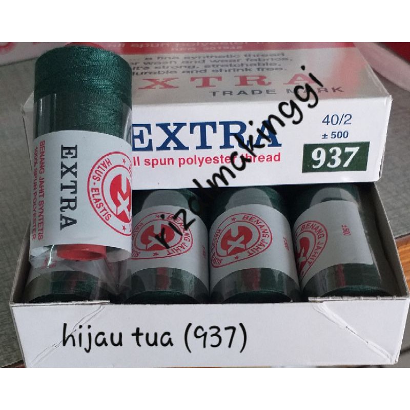 benang jahit extra hijau tua (937)500 yards