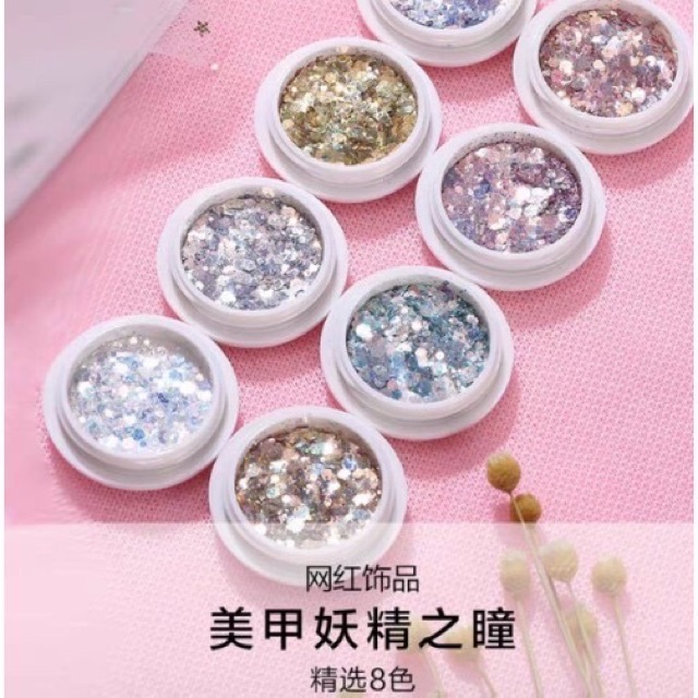 (Satuan) glitter hexagonal hexagon flakes ombre nails glitter gliter hiasan kuku nail art