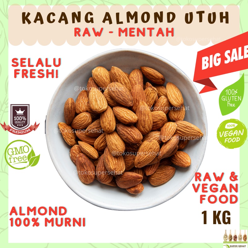 

Kacang Almond Panggang 1kg Almond Roasted 1kg Tokosupersehat