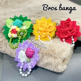 bros bunga mutiara gantung bross pin korsase wedding nikahan kanzashi