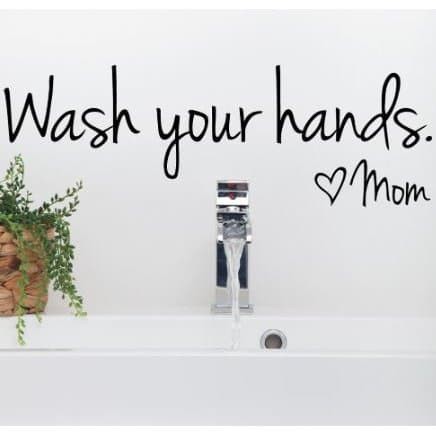 Wall Decal - Stiker Dinding &quot;WASH YOUR HANDS&quot;