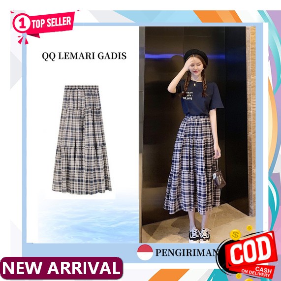 (Bisa Cod) Rok Wanita Panjang Bawahan Plisket Premium Import Murah Kekinian Jumbo Polos Ootd Terbaru