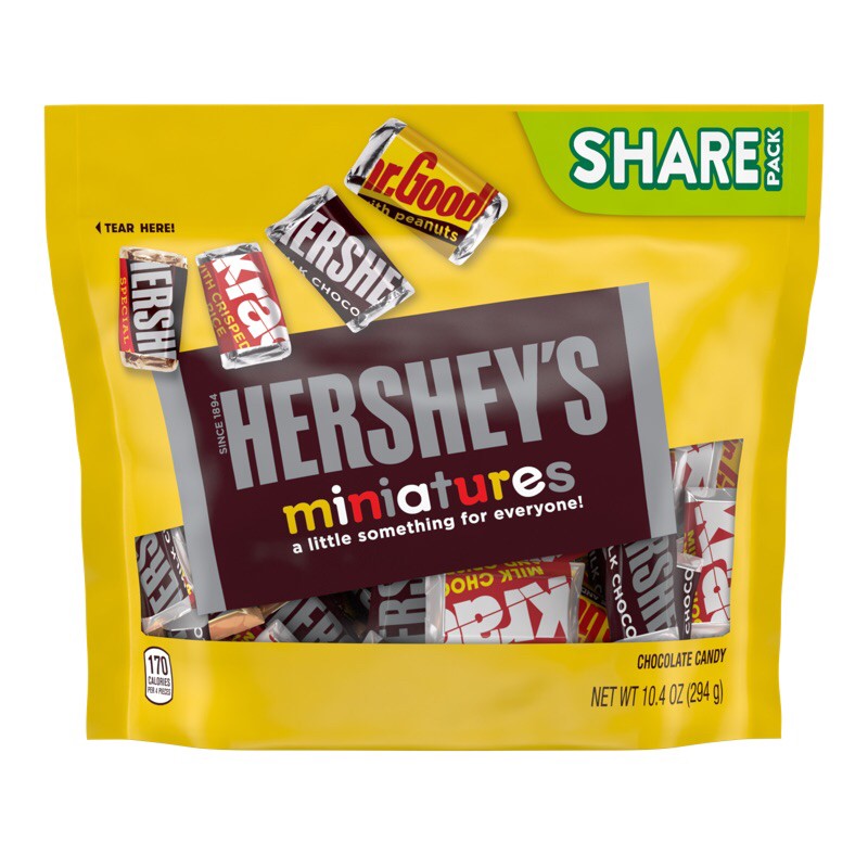 

hershey’s miniatures share size