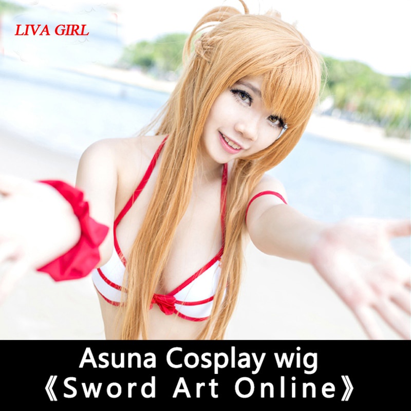 PREORDER LIVA GIRL 100cm long wig Sword Art Online Cosplay Wig Asuna Costume Play Wigs Halloween par