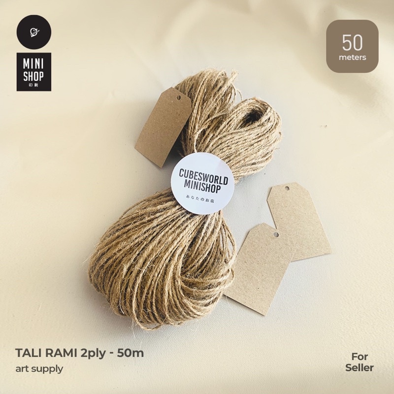 

Tali Rami goni hemp rope untuk souvenir / pengikat hampers 50 meter