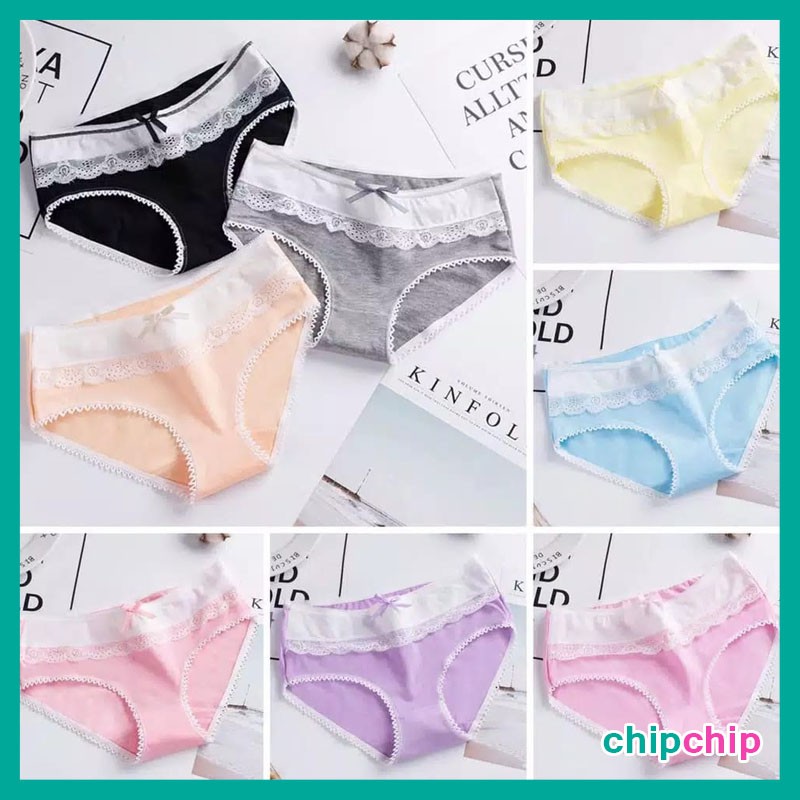 [CC] pakaian dalam wanita celana dalam katun renda CD katun Jepang import celana dalam renda