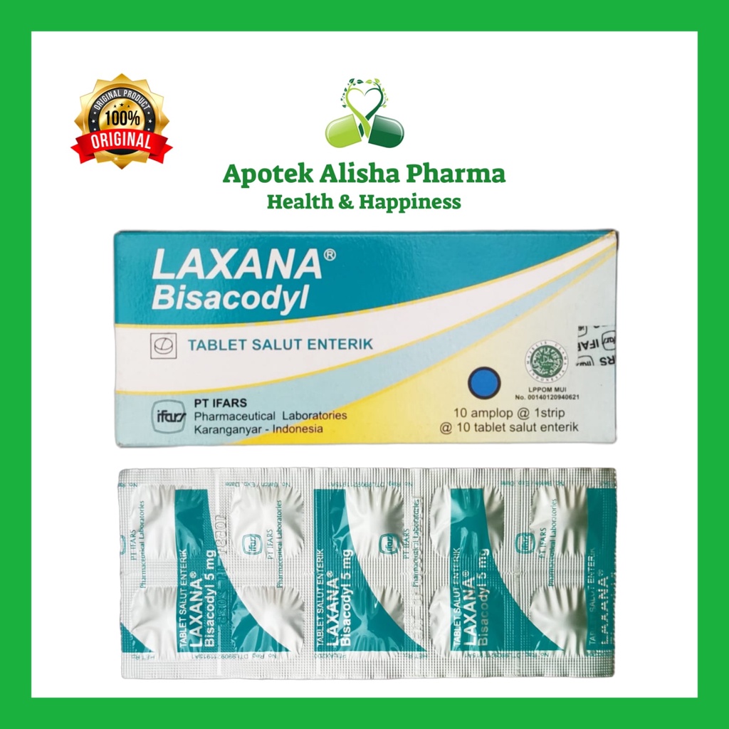 LAXANA Strip 10 Tablet-Laxana Tablet Obat Pencahar Melancarkan Susah BAB/Sembelit/Laksana Tablet