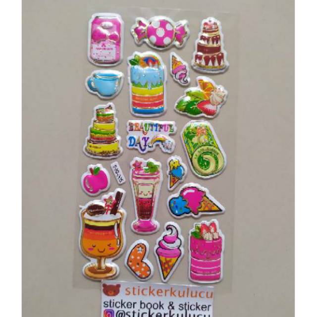 

Stiker anak timbul CAKE KUE ULTAH Es Krim 10x22cm