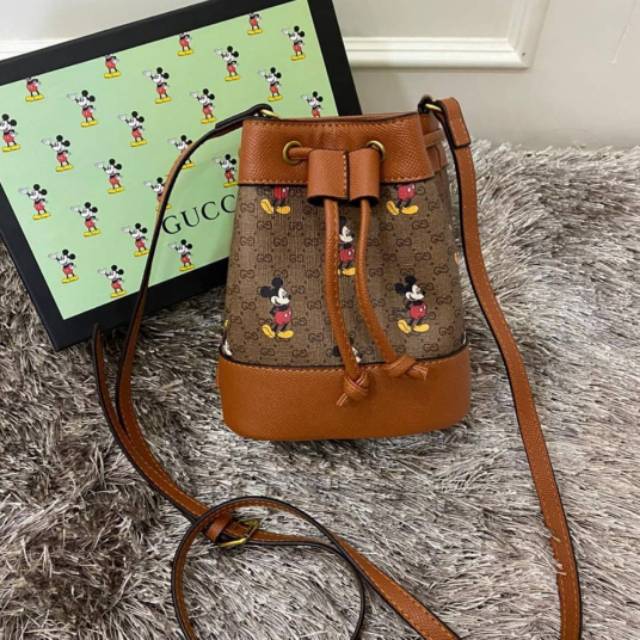 NEW TAS SLEMPANG MINI GUCCI MICKEY SERUT FREE BOX SUPER IMPORT BATAM HANDBAG