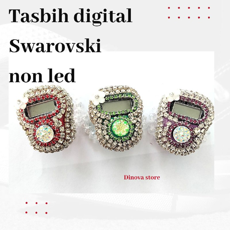 tasbih digital swarovsky/tasbih digital hias/tasbih/alat bantu hitung tasbih digital