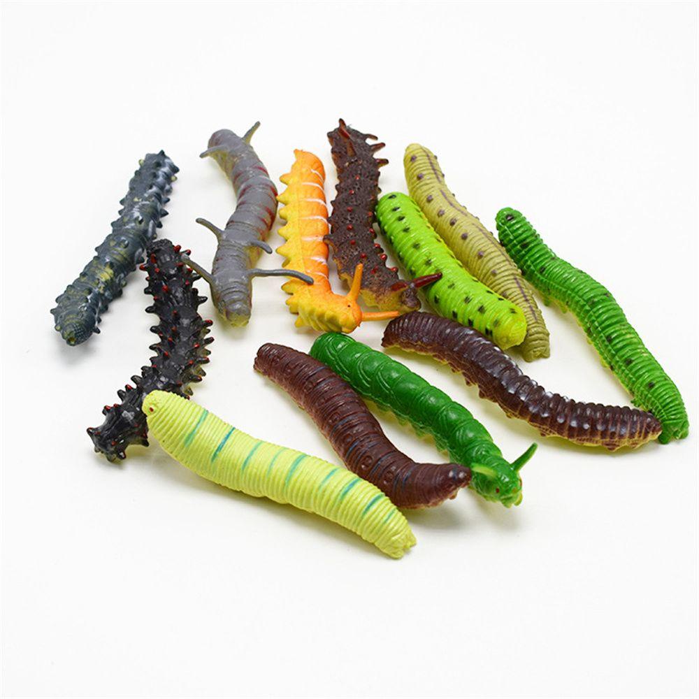 Lanfy Twisty Worm Toy 12Pcs/Lot Mainan Anak Mop's Day Props Canda Gags Realistis Fake Caterpillar Ulat Palsu