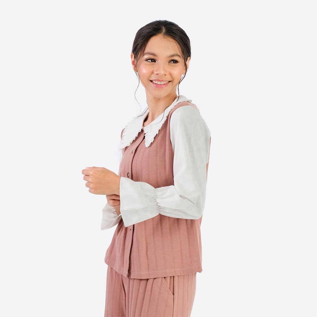 Isla Kimi Set Velvet - Friska Pants - Pakaian Wanita - Blouse Korea - Textured Knit Cotton-7