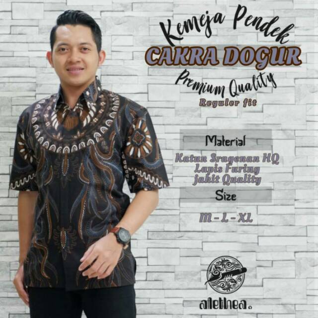 CAKRA DOGUR PENDEK.Kemeja Batik Pria Modern