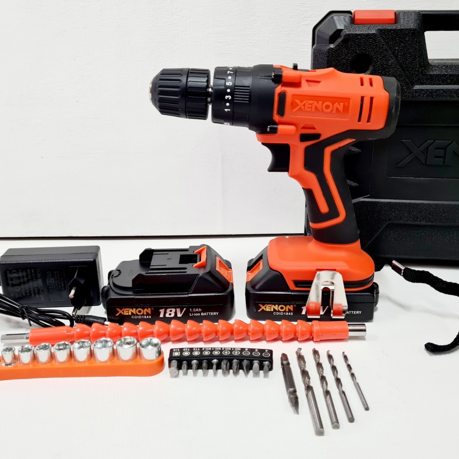 Jual Bor Baterai Beton Xenon Cordless Cdid V Set Impact Drill Pcs Shopee Indonesia