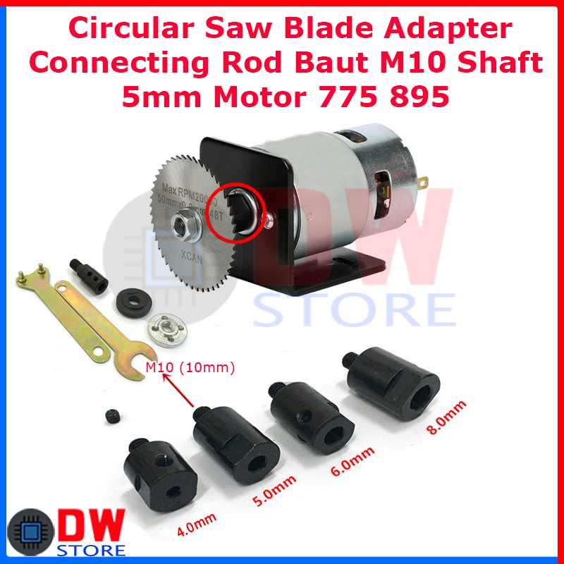 Circular Saw Blade Adapter Arbor Drat M10 ke Shaft Motor 775 895 5mm