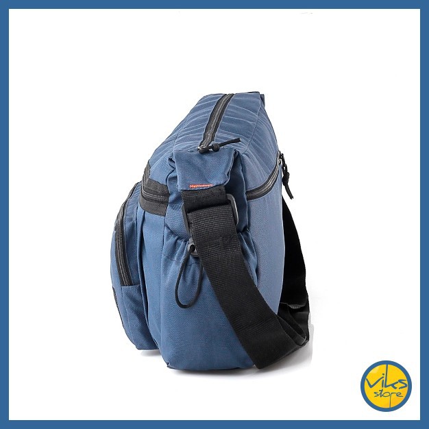 Tas Selempang Pria Cowok Perempuan Wanita Elbrus Original Slingbag Tas Slempang Distro Kerja Kuliah Sekolah Besar Simple Biru