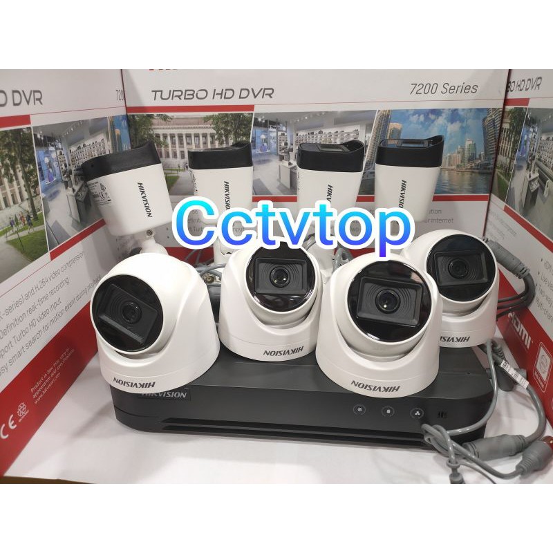 Paket cctv full set hikvision 8 chanel komplit tinggal pasang 2mp